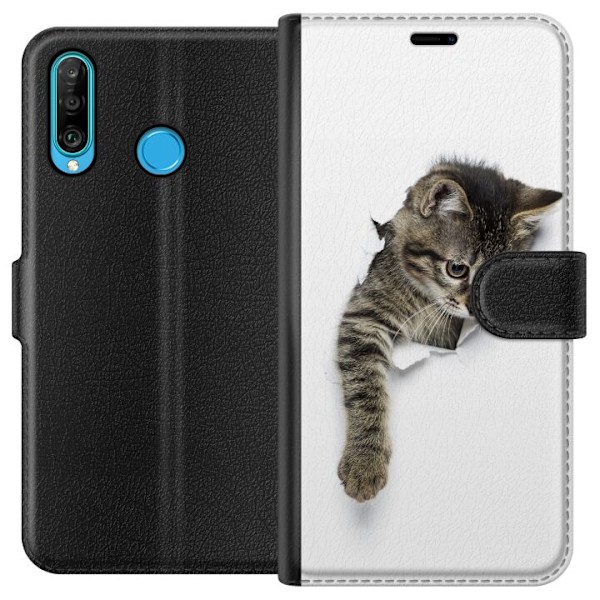 Huawei P30 lite Lompakkokotelo Kissa