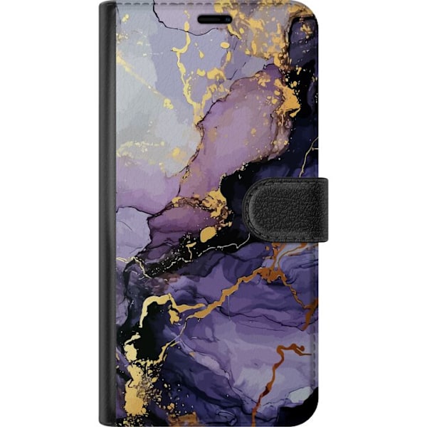Motorola Moto G05 Lompakkokotelo Purppuranhohtoinen Marmori