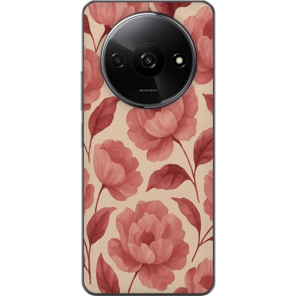 Xiaomi Redmi A3 Genomskinligt Skal Rose Bloom