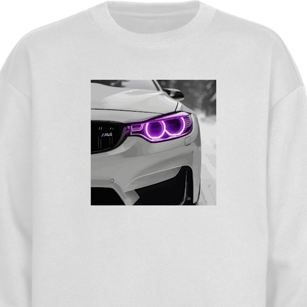 Sweatshirt til Voksne | Klassisk Collegebluse BMW hvid S