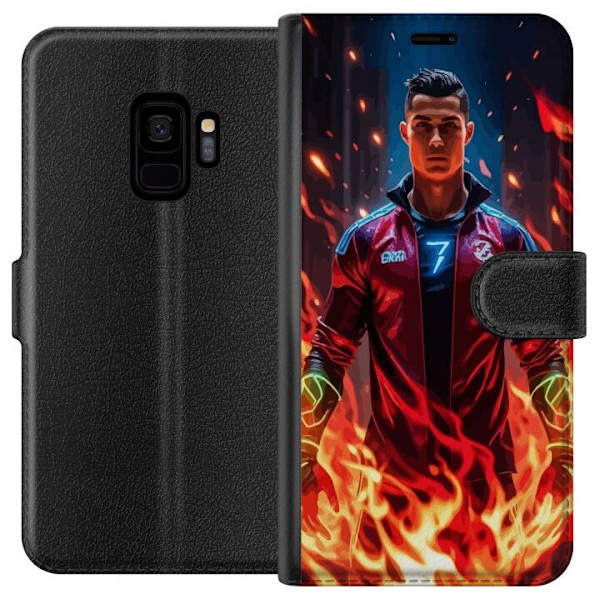 Samsung Galaxy S9 Tegnebogsetui Ronaldo Inferno - fodboldhelt i flammer
