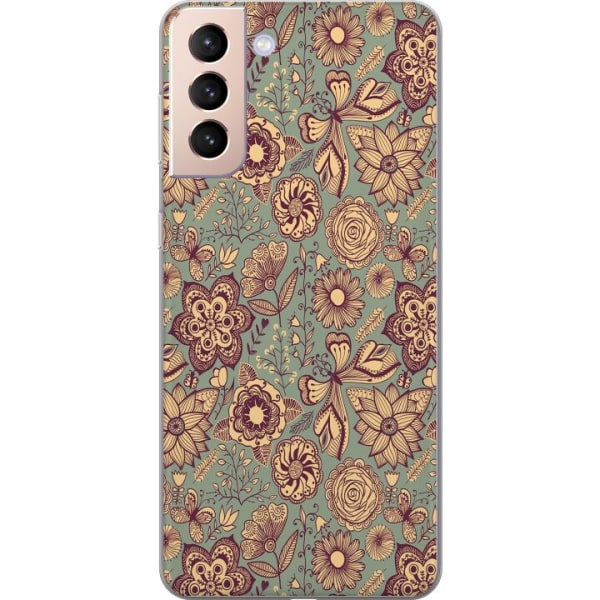 Samsung Galaxy S21 Cover / Mobilcover - Vintage Blomster