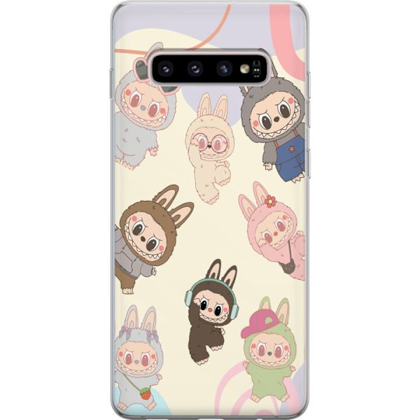 Samsung Galaxy S10+ Läpinäkyvä kuori Labubu Pop Mart Kokoelma Motiivi Figuuri Kokoelma Suunnittelu Suosittu Taidelelu Pop Mart Luova Graafinen