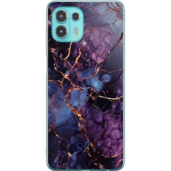 Motorola Edge 20 Lite Läpinäkyvä kuori Marmori Sininen Violetti
