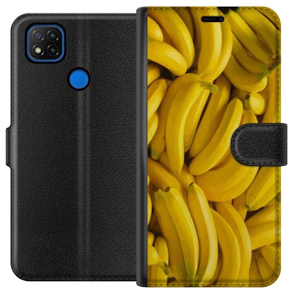 Xiaomi Redmi 9C Tegnebogsetui Banan mønster