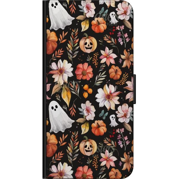 Kompatibel Tegnebogsetui til Samsung Galaxy A20s Halloween Mønster Græskar Spøgelse Maskerade