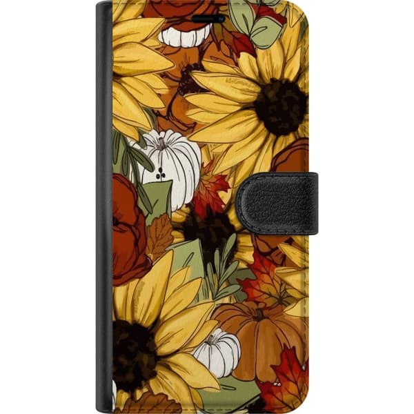 Kompatibel Tegnebogsetui til Samsung Galaxy S10 Lite Solsikker og græskar – efterårsblomstdesign i varme farver, perfekt til dig, der elsker naturen