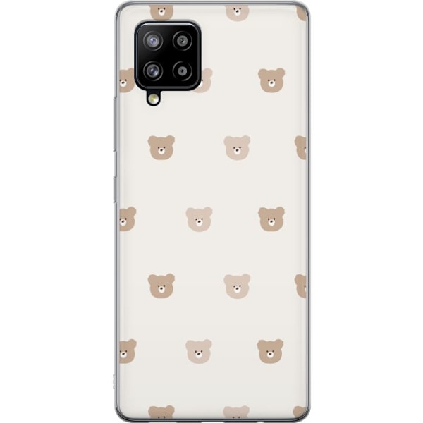 Samsung Galaxy A42 5G Läpinäkyvä kuori Teddy-tausta - söpöt teddykarhut pehmeällä taustalla