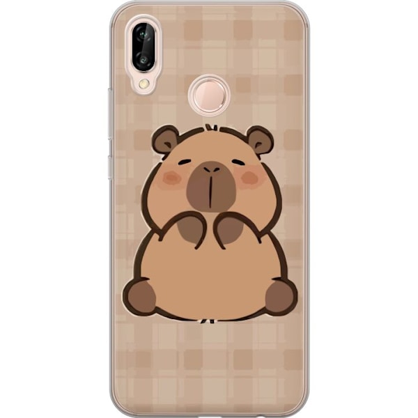 Huawei P20 lite Läpinäkyvä kuori Mobilskal kawaii capybara flera figurer japansk stil