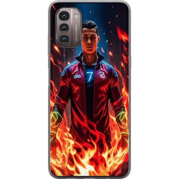 Nokia G21 Läpinäkyvä kuori Ronaldo Inferno - jalkapallolege
