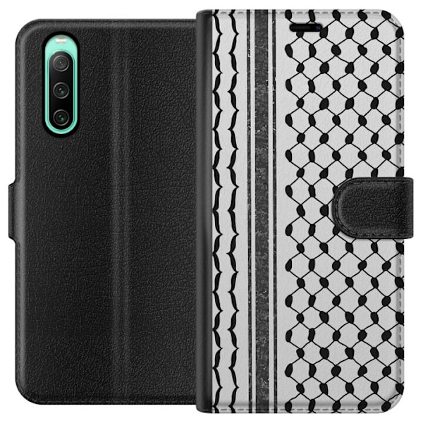 Sony Xperia 10 IV Lompakkokotelo Palestiinalainen kuvio - perinteiseen tyyliin inspiroima keffiyeh-kangas