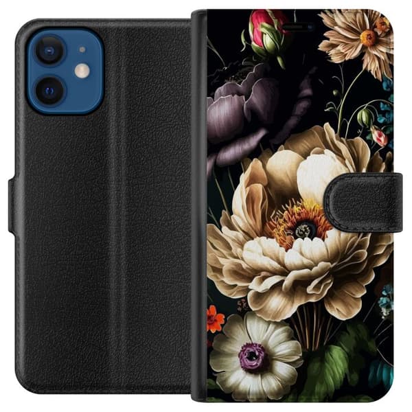 Kompatibel Tegnebogsetui til Apple iPhone 12 mini Blomster