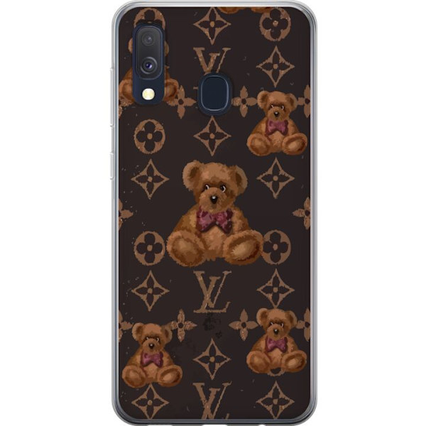 Samsung Galaxy A40 Gennemsigtig cover Louis Vuitton Teddybjørn Mønster Luksus Mode Design Populært Motiv Mode Trend Luksuriøse Accessories