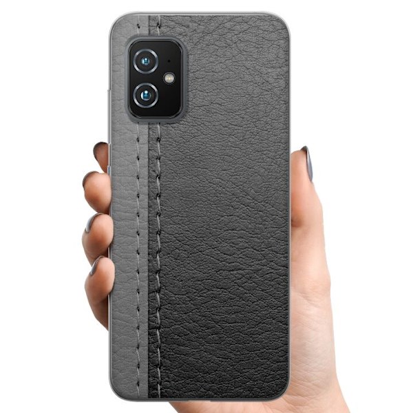 Asus Zenfone 8 TPU Mobilcover Sort & Grå Læder