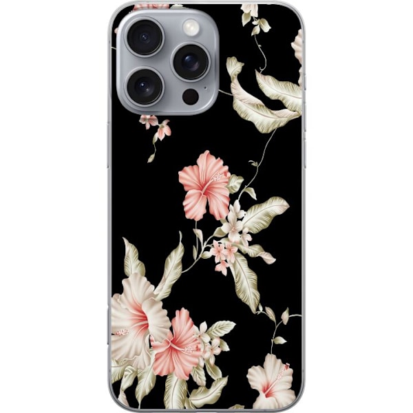 Apple iPhone 16 Pro Max Genomskinligt Skal Floral Pattern Blac