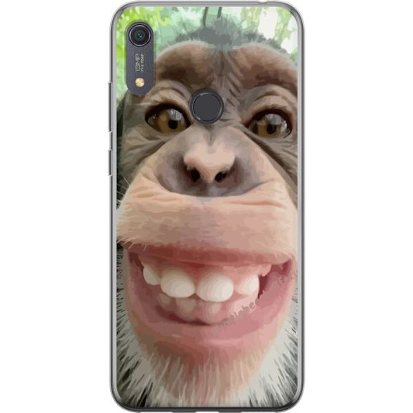 Huawei Y6s (2019) Läpinäkyvä kuori Simpanssi Selfie Rauhallinen Graafinen Suunnittelu Apinan Aihe Suosittu Urban Art Tyyli