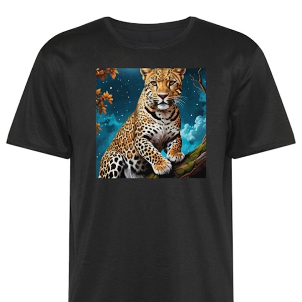 Treeni T-paita | Urheilu T-paita Aikuisille Leopard musta 4X-Large