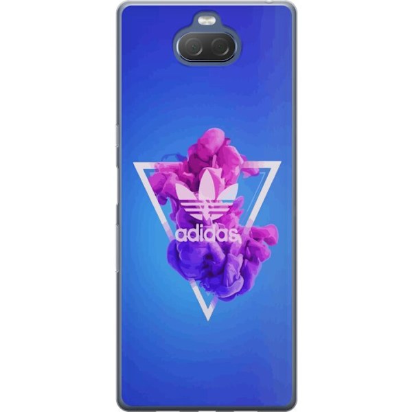 Sony Xperia 10 Plus Gjennomsiktig deksel Adidas-inspirert blå