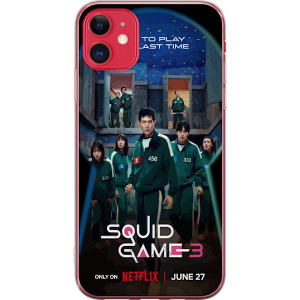 Apple iPhone 11 Genomskinligt Skal Squid Game Säsong 3 Seriefigurer Populärt TV Serie Motiv Ikoner Spänning Drama Asiatisk Design Trend