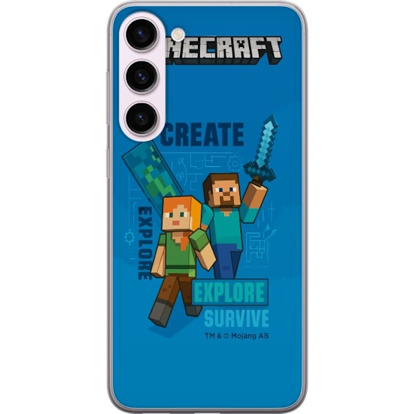 Samsung Galaxy S23+ Läpinäkyvä kuori Minecraft Luolastot