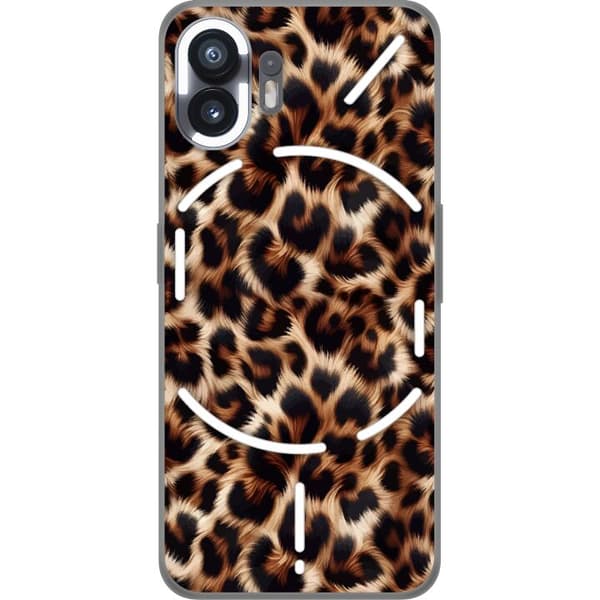 Kompatibel Mobilcover til Nothing Phone (2) Nærbillede af leopardmønster med bløde pelsdetaljer i brune og sorte nuancer