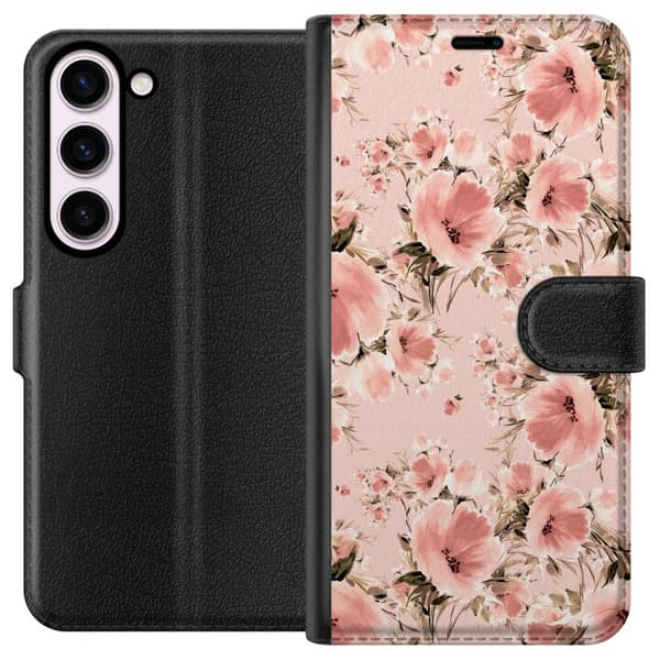 Kompatibelt Plånboksfodral till Samsung Galaxy S23 Blommor