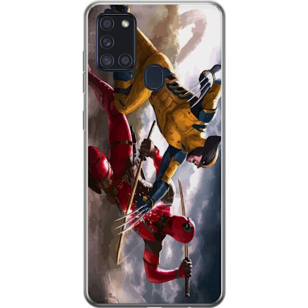 Samsung Galaxy A21s Läpinäkyvä kuori Wolverine Deadpool