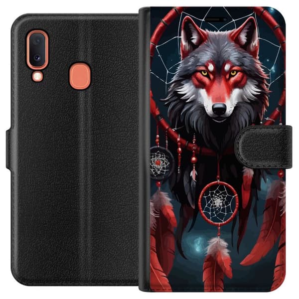 Kompatibelt Lommeboketui til Samsung Galaxy A20e Ulven