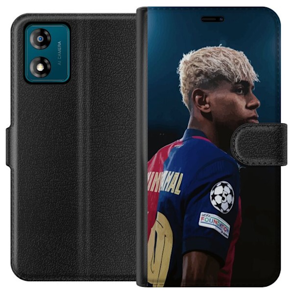 Motorola Moto E13 Lommeboketui Lamine Yamal - Barcelonas Wonderkid i Fokus