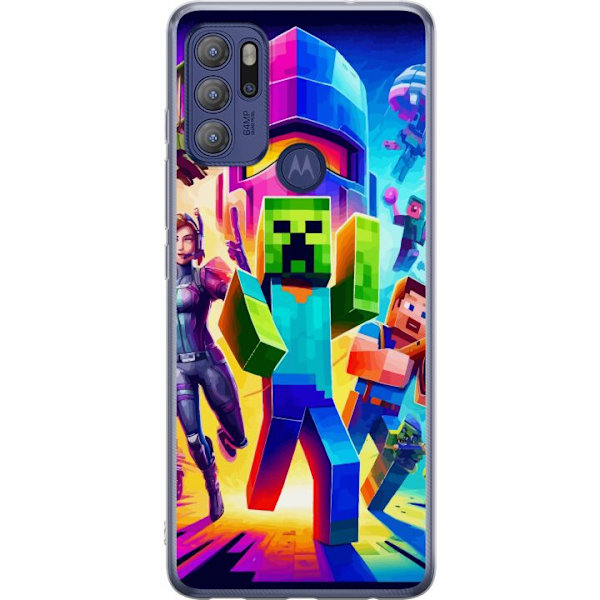 Motorola Moto G60S Gennemsigtig cover Fortnite vs Minecraft