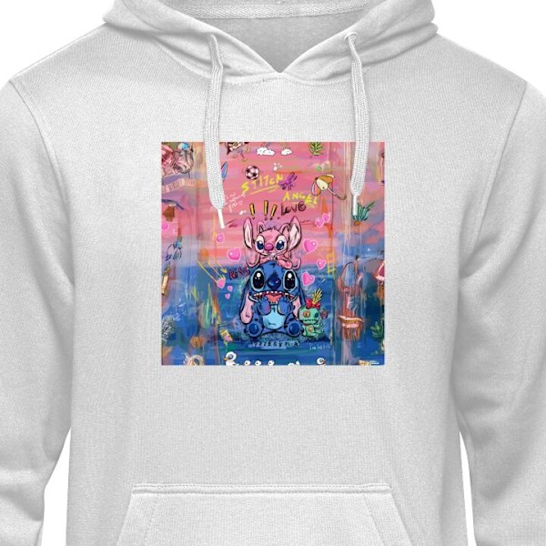 Børne-Hoodie | Blød Hættetrøje til Børn Stitch kunst grå 5-6 År