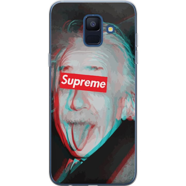 Samsung Galaxy A6 (2018) Genomskinligt Skal Supreme Albert Einstein 3D Motiv Streetwear Design Populär Vetenskap Ikoniskt Grafiskt Urban Art
