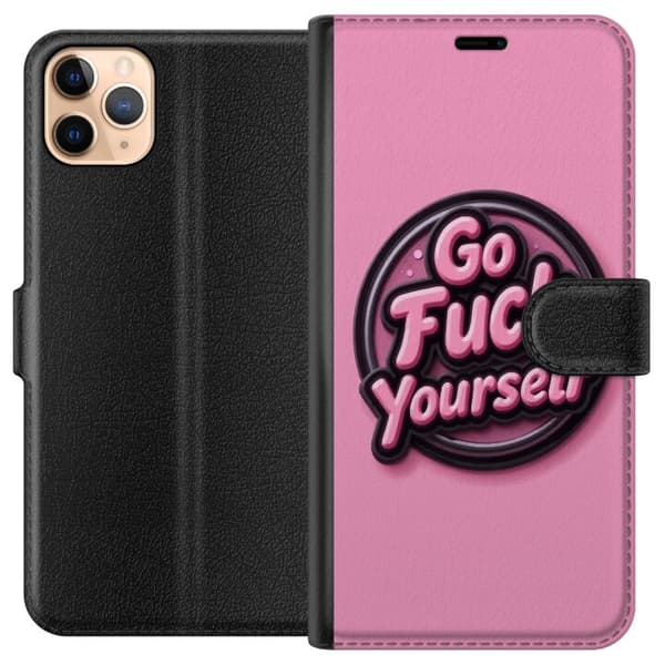 Kompatibelt Lommeboketui til Apple iPhone 11 Pro Max Rosa 3D textposter