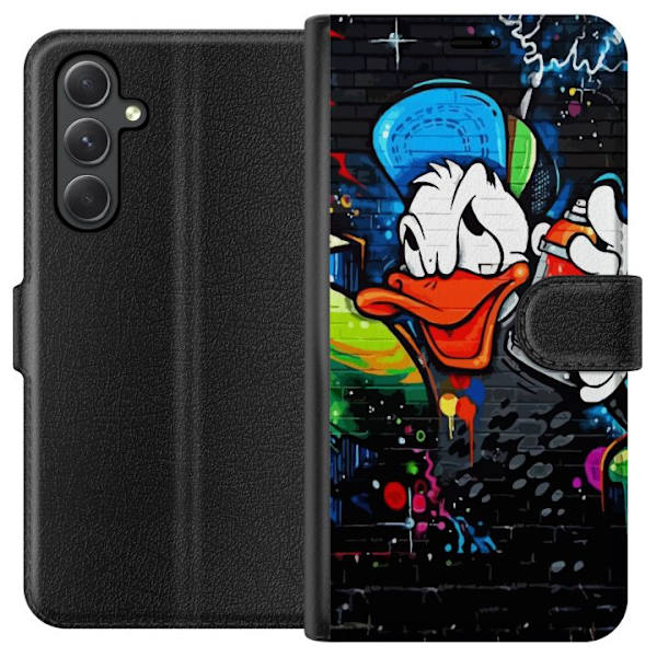 Samsung Galaxy A25 Lompakkokotelo Kalle Anka Graffiti Disney Design Hauska Lasten Motiivi Väri Graafinen Suosittu Sarja Ikoninen Disney-hahmo