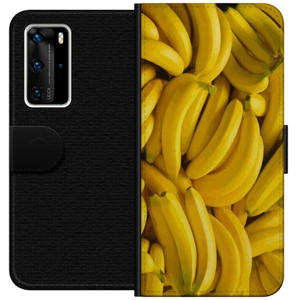 Huawei P40 Pro Tegnebogsetui Banan mønster