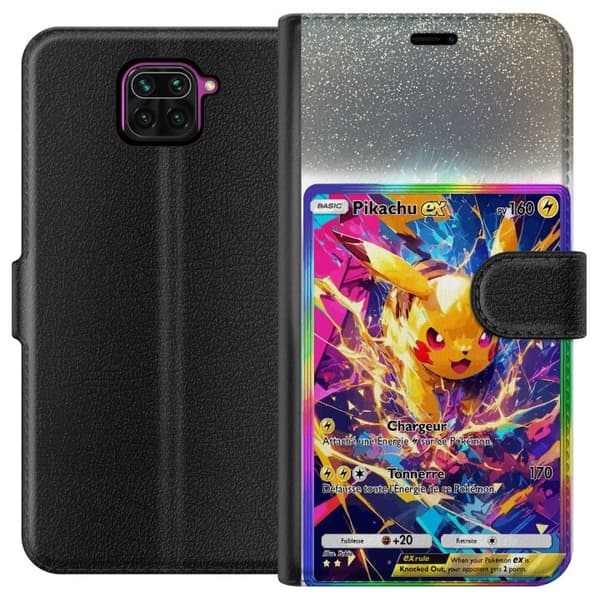 Kompatibel Tegnebogsetui til Xiaomi Redmi Note 9 Pikachu gul
