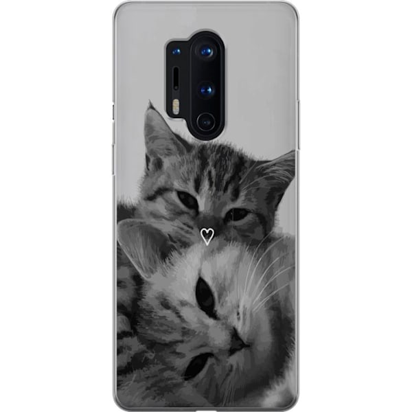 OnePlus 8 Pro Genomskinligt Skal Katt Hjärta