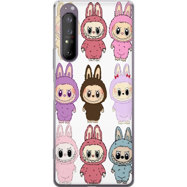 Sony Xperia 1 II Genomskinligt Skal Labubu Pink Monster – Popkonst med Kawaii-touch