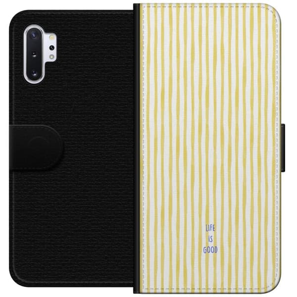 Kompatibel Tegnebogsetui til Samsung Galaxy Note10+ Life Is Good gul