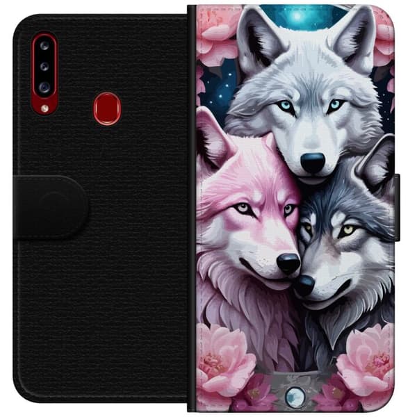 Kompatibel Tegnebogsetui til Samsung Galaxy A20s Ulve