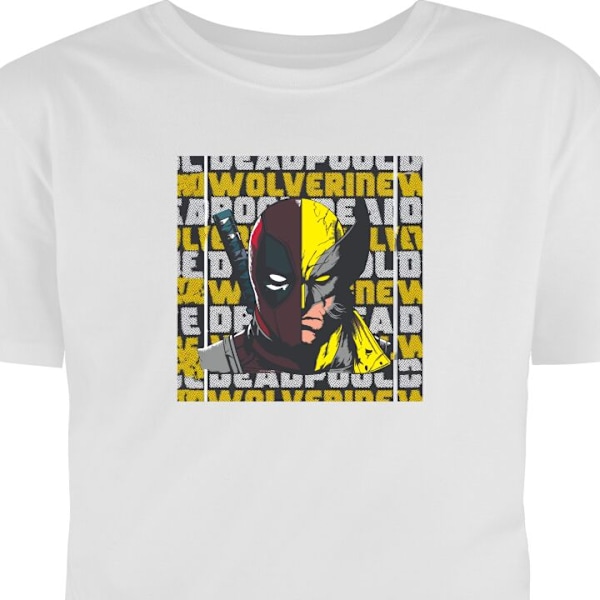 T-shirt til Voksen | Klassisk Voksen T-shirt Deadpool & Wolver hvid L