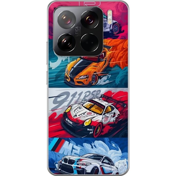 Xiaomi 15 Pro Läpinäkyvä kuori Nopeat Autot - Piirretty Kuvio Toiminnalla
