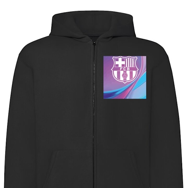 Zip-Hoodie | Huvtröja med Dragkedja för Vuxna FC Barcelona svart XL