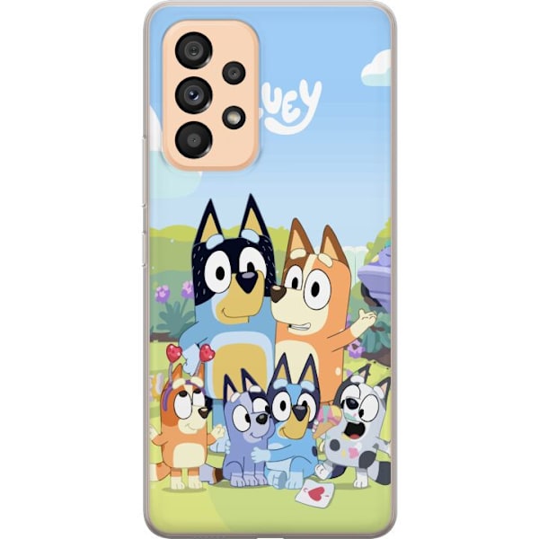 Samsung Galaxy A53 5G Läpinäkyvä kuori Bluey puhelinkotelo koko perheen kanssa värikkäässä suunnittelussa