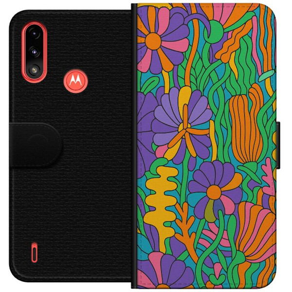 Motorola Moto E7 Power Tegnebogsetui Farveeksplosion