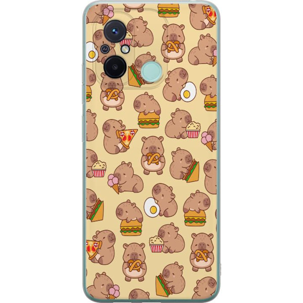 Xiaomi Redmi 12C Läpinäkyvä kuori Kawaii capybara puhelinkotelo useilla söpöillä hahmoilla