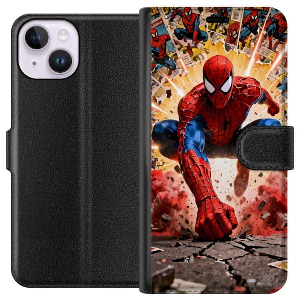 Kompatibelt Lommeboketui til Apple iPhone 14 Spider Man action