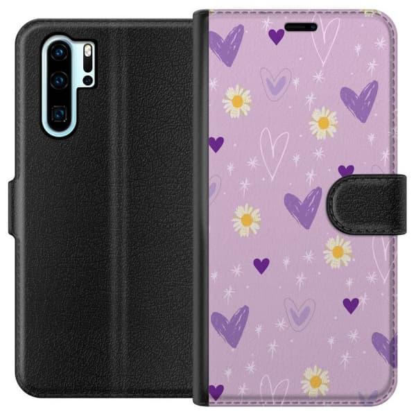 Kompatibel Tegnebogsetui til Huawei P30 Pro Blomster