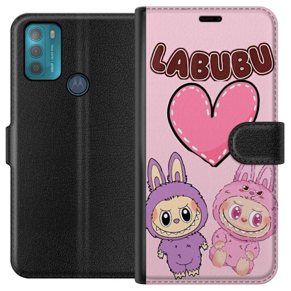 Motorola Moto G50 Plånboksfodral Labubu Pink Monster