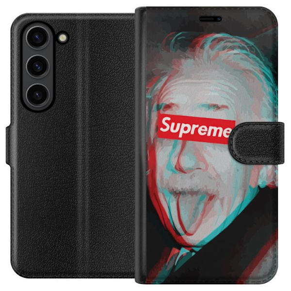 Samsung Galaxy S24 Tegnebogsetui Supreme Albert Einstein 3D Motiv Streetwear Design Populær Videnskab Ikonisk Grafisk Urban Kunst